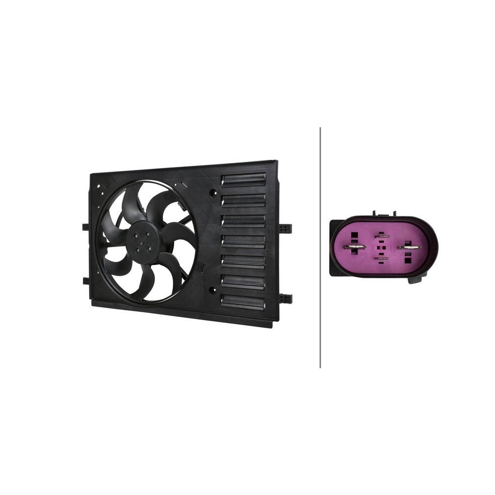 HELLA Lüfter, Motorkühlung 8EW 366 420-431 für AUDI SEAT SKODA VW, links