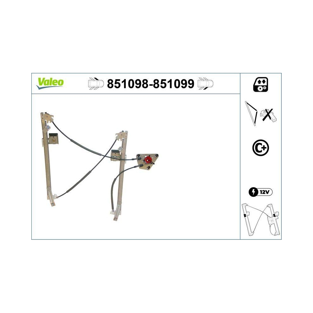 Fensterheber VALEO 851098 f&uuml;r SEAT, vorne links