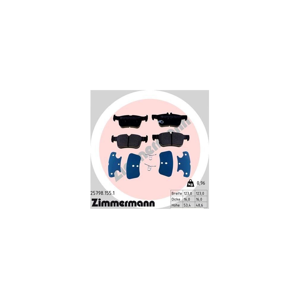Bremsbelagsatz, Scheibenbremse ZIMMERMANN 25798.155.1 für FORD FORD (CHANGAN)