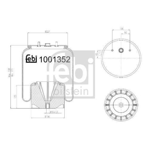 FEBI BILSTEIN 1001352 Federbalg, Luftfederung f&uuml;r DAF, Hinterachse links