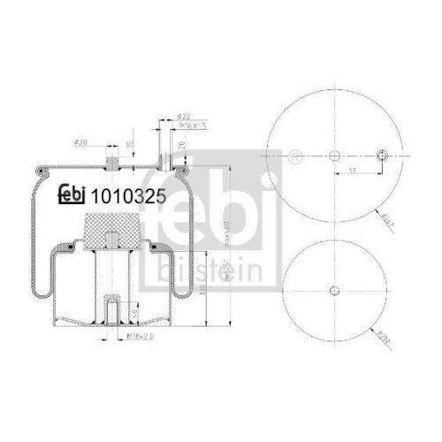FEBI BILSTEIN 1010325 Federbalg, Luftfederung f&uuml;r MAN, Hinterachse