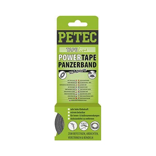 PETEC 3x 86105 POWER Tape Panzerband Schwarz 50mm x 5m Gewebeband Klebeband