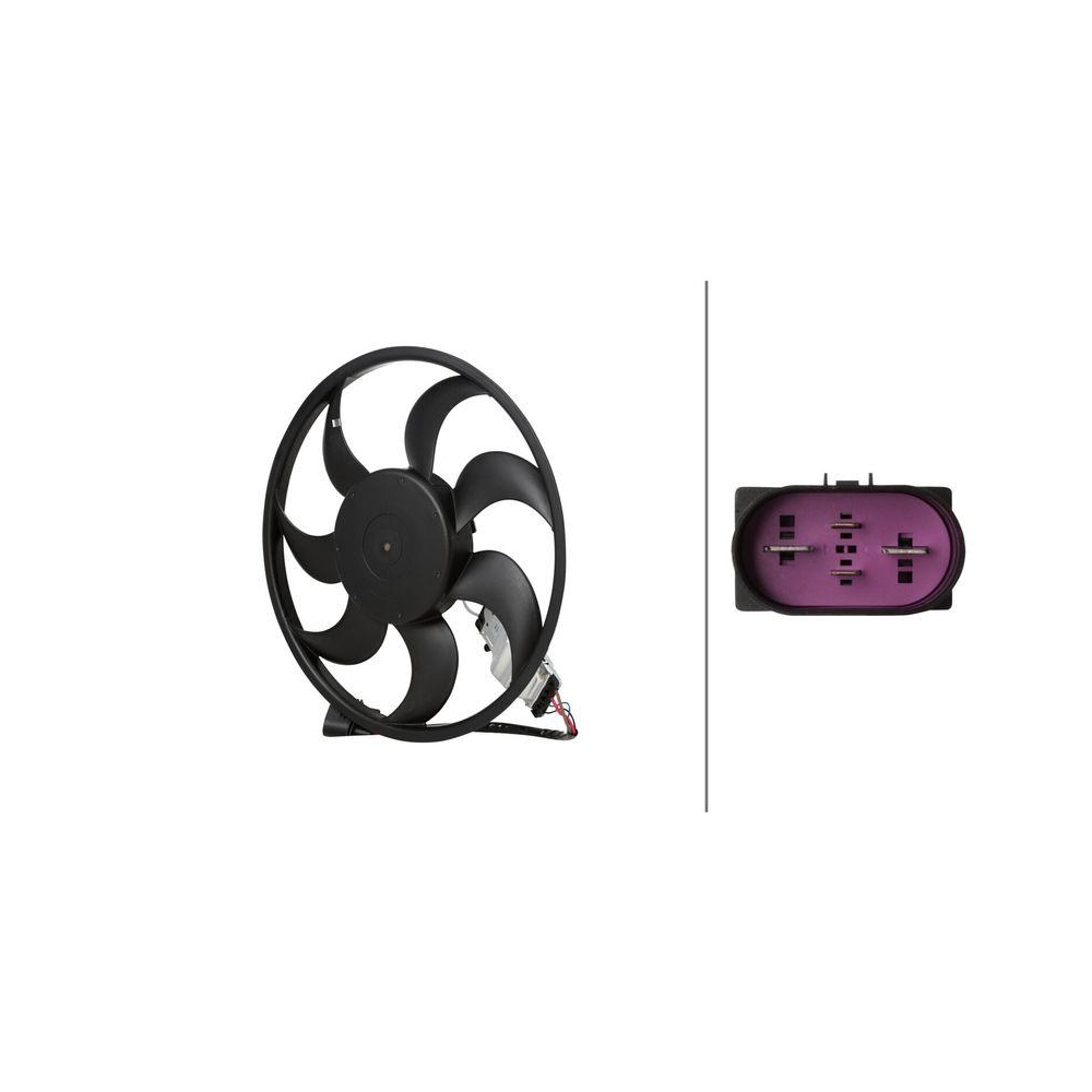 HELLA Lüfter, Motorkühlung 8EW 366 420-521 für AUDI PORSCHE VW CUPRA, rechts