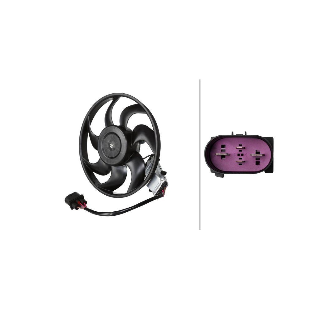 HELLA Lüfter, Motorkühlung 8EW 366 420-531 für AUDI PORSCHE VW CUPRA, links