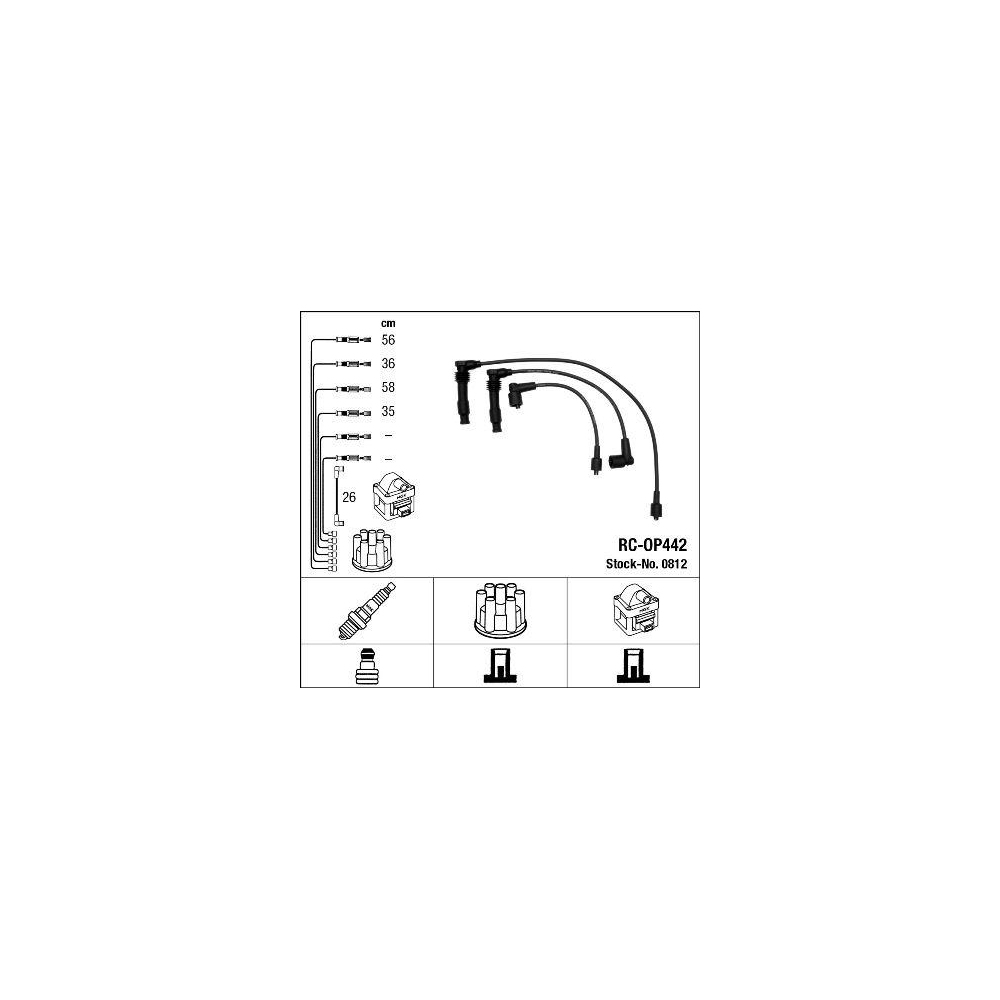 Z&uuml;ndleitungssatz NGK 0812 f&uuml;r OPEL GENERAL MOTORS