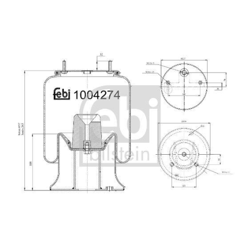 FEBI BILSTEIN 1004274 Federbalg, Luftfederung f&uuml;r HENDRICKSON ROLFO ZORZI