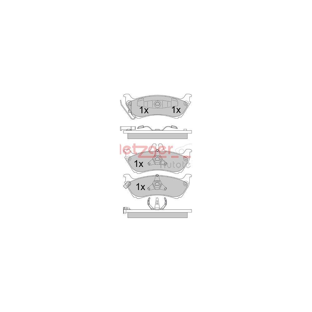 Bremsbelagsatz, Scheibenbremse METZGER 1170339 f&uuml;r MERCEDES-BENZ, Hinterachse