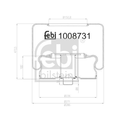 FEBI BILSTEIN 1008731 Federbalg, Luftfederung f&uuml;r VOLVO, Vorderachse links