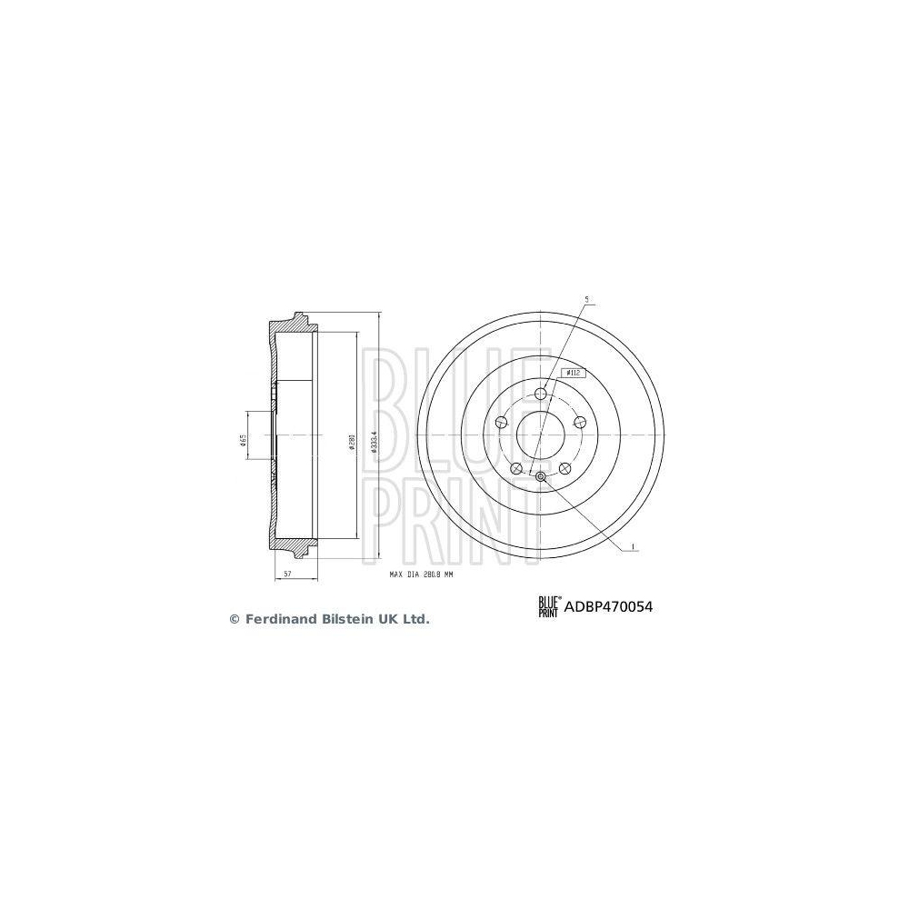 Bremstrommel BLUE PRINT ADBP470054 f&uuml;r AUDI FORD SKODA VW FORD MOTOR COMPANY