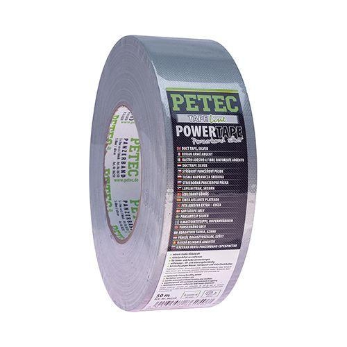 PETEC 4x 86250 POWER Tape Panzerband Silber 50mm x 50m Gewebeband