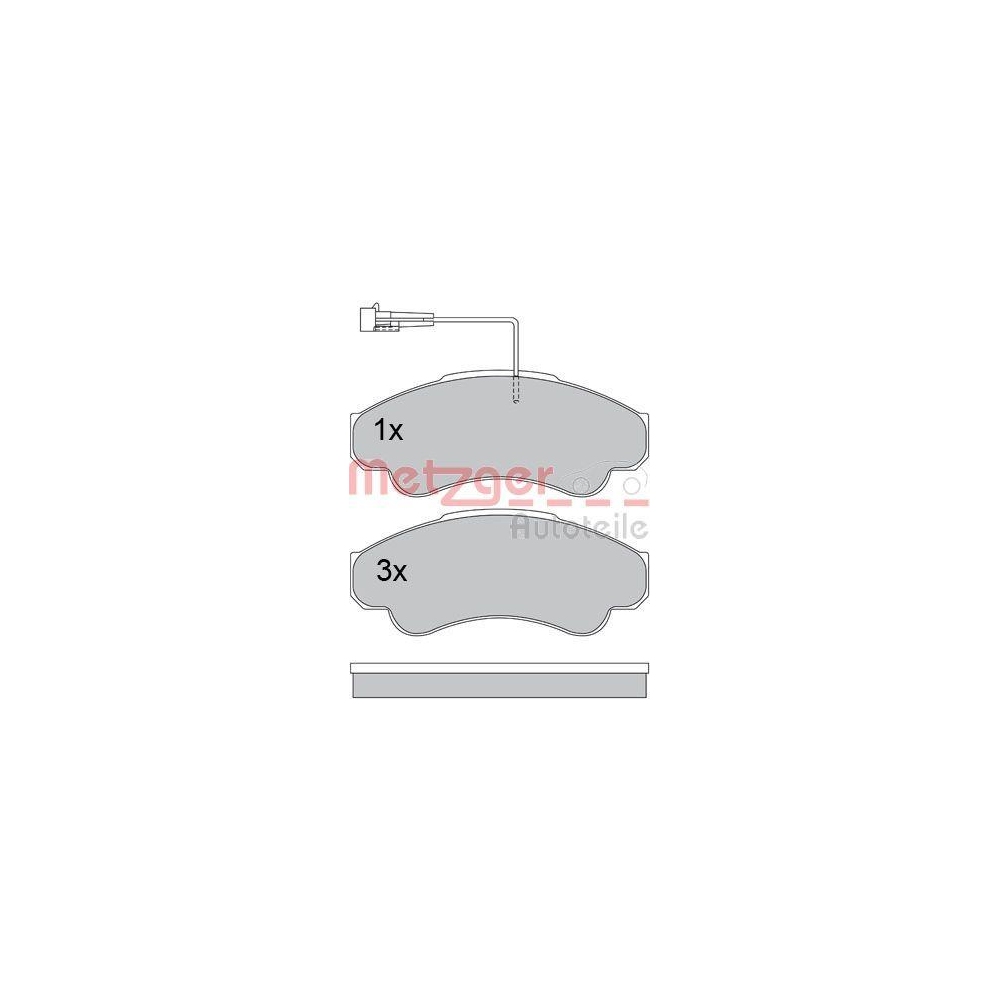 Bremsbelagsatz, Scheibenbremse METZGER 1170344 f&uuml;r CITRO&Euml;N FIAT PEUGEOT