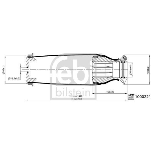 FEBI BILSTEIN 1000221 Federbalg, Fahrerhauslagerung febi Plus f&uuml;r SCANIA, hinten