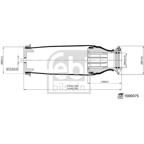 FEBI BILSTEIN 1000075 Federbalg, Fahrerhauslagerung f&uuml;r SCANIA, vorne