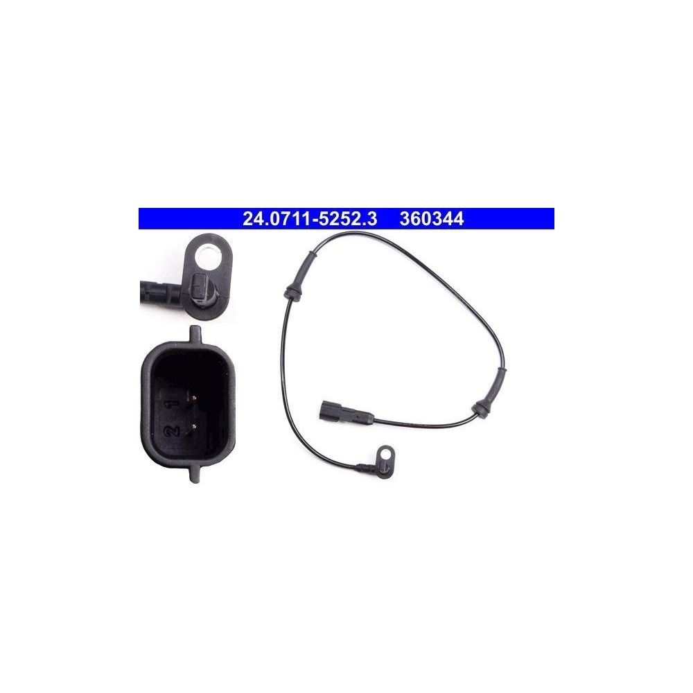 Sensor, Raddrehzahl ATE 24.0711-5252.3 f&uuml;r RENAULT, Hinterachse