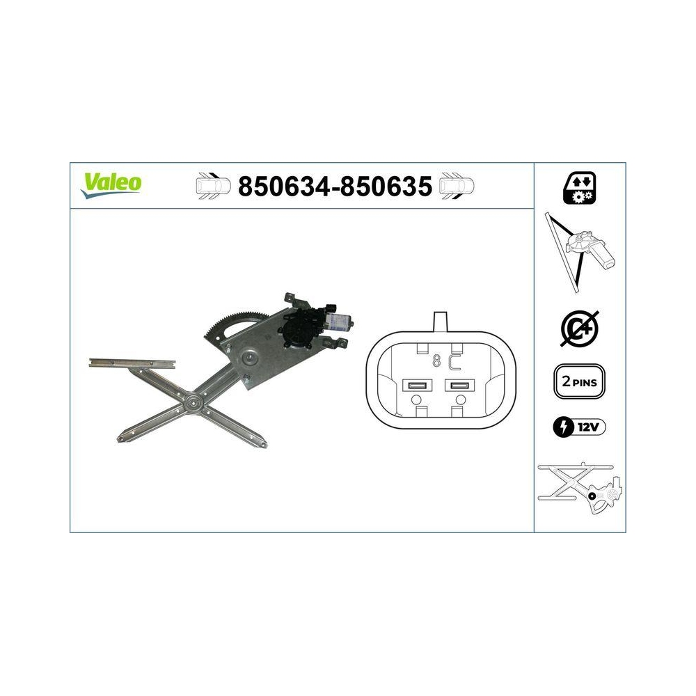 Fensterheber VALEO 850634 f&uuml;r SAAB, vorne links