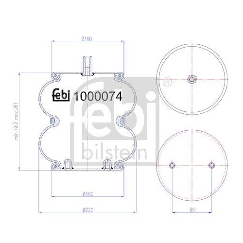 FEBI BILSTEIN 1000074 Federbalg, Luftfederung f&uuml;r MERCEDES-BENZ HENDRICKSON