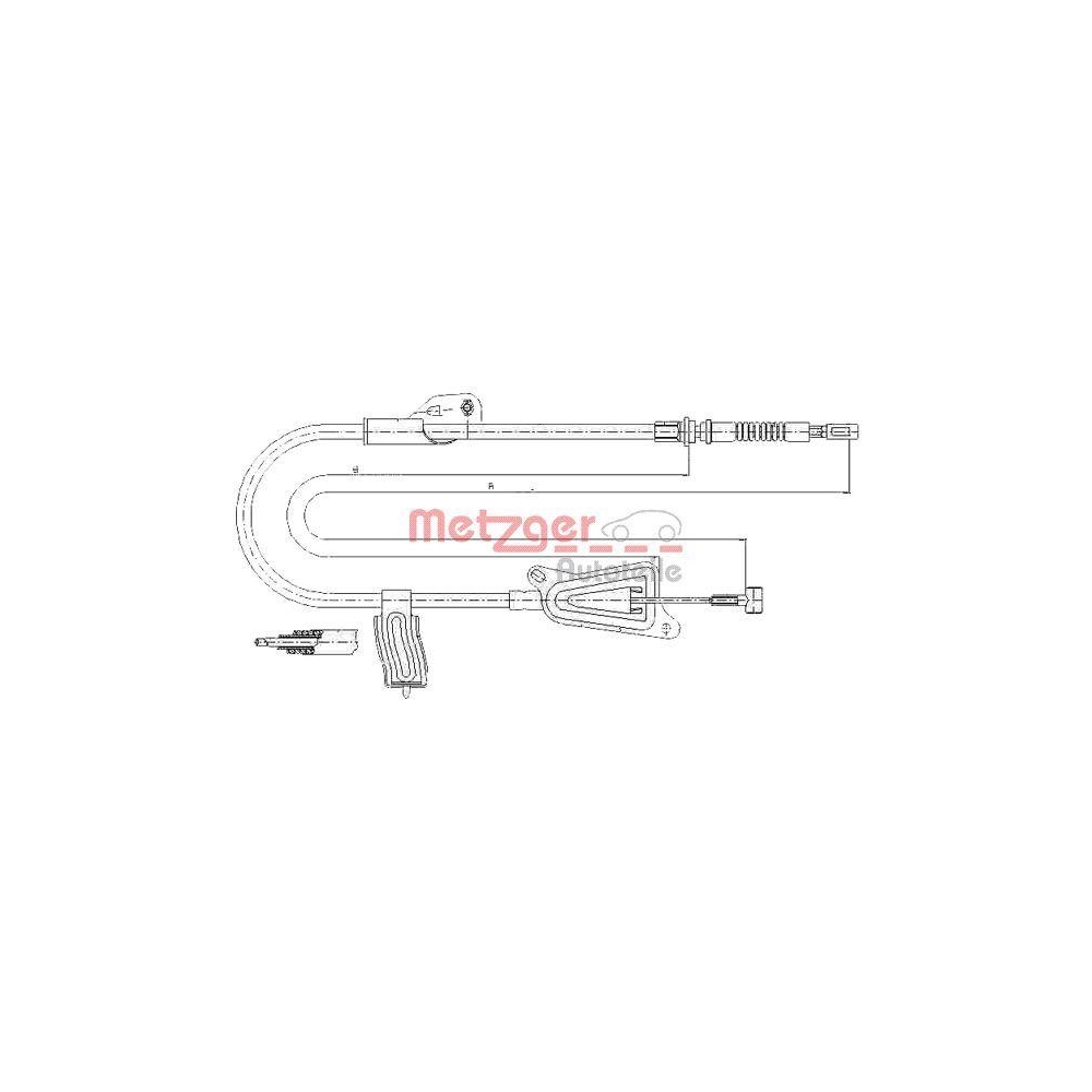 Seilzug, Feststellbremse METZGER 17.0124 f&uuml;r NISSAN, hinten links