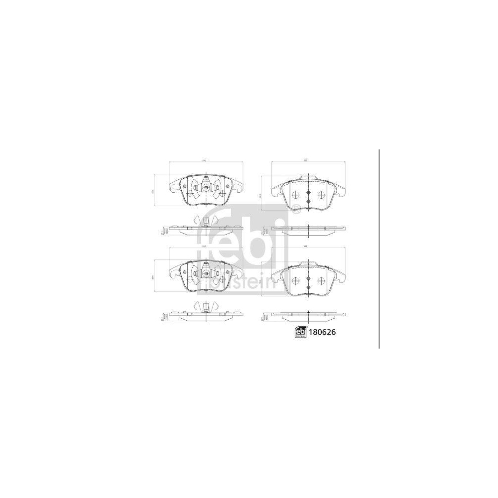 FEBI BILSTEIN Bremsbelagsatz, Scheibenbremse 180626 f&uuml;r CITRO&Euml;N PEUGEOT