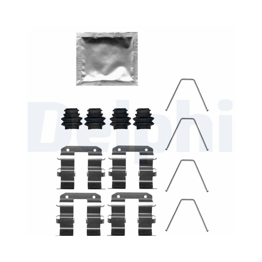Zubehörsatz, Scheibenbremsbelag DELPHI LX0739 für, Hinterachse, Vorderachse