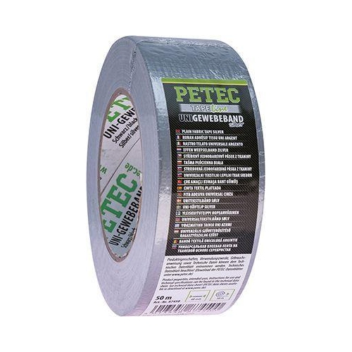 PETEC 6x 87450 Uni Gewebeband Silber 48mm x 50m Gewebeklebeband Klebeband