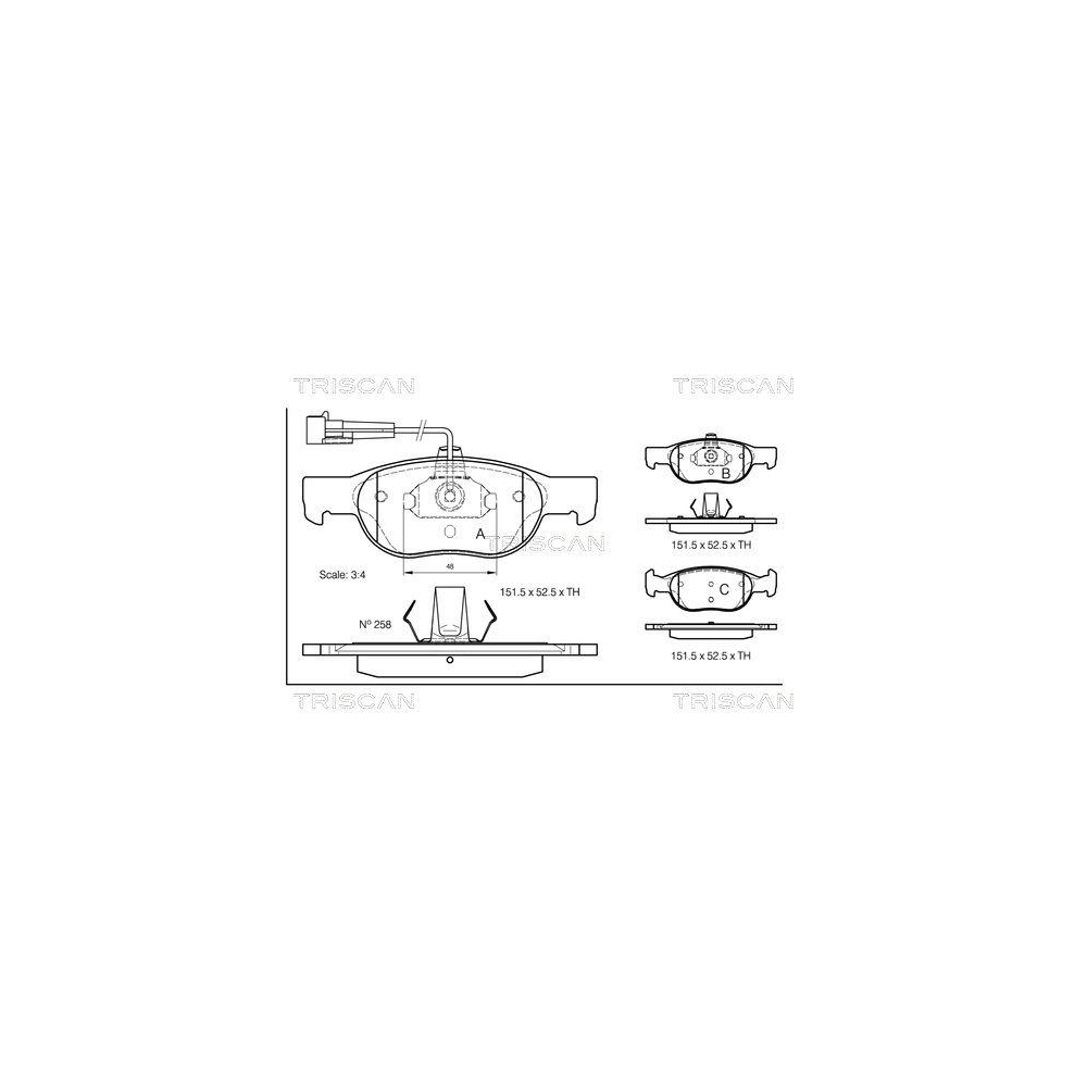Bremsbelagsatz, Scheibenbremse TRISCAN 8110 15006 f&uuml;r ALFA ROMEO FIAT LANCIA