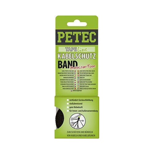 PETEC 3x 87500 Kabelschutzband Protection Tape Schwarz 19mm x 0,3mm x 10m Kabel