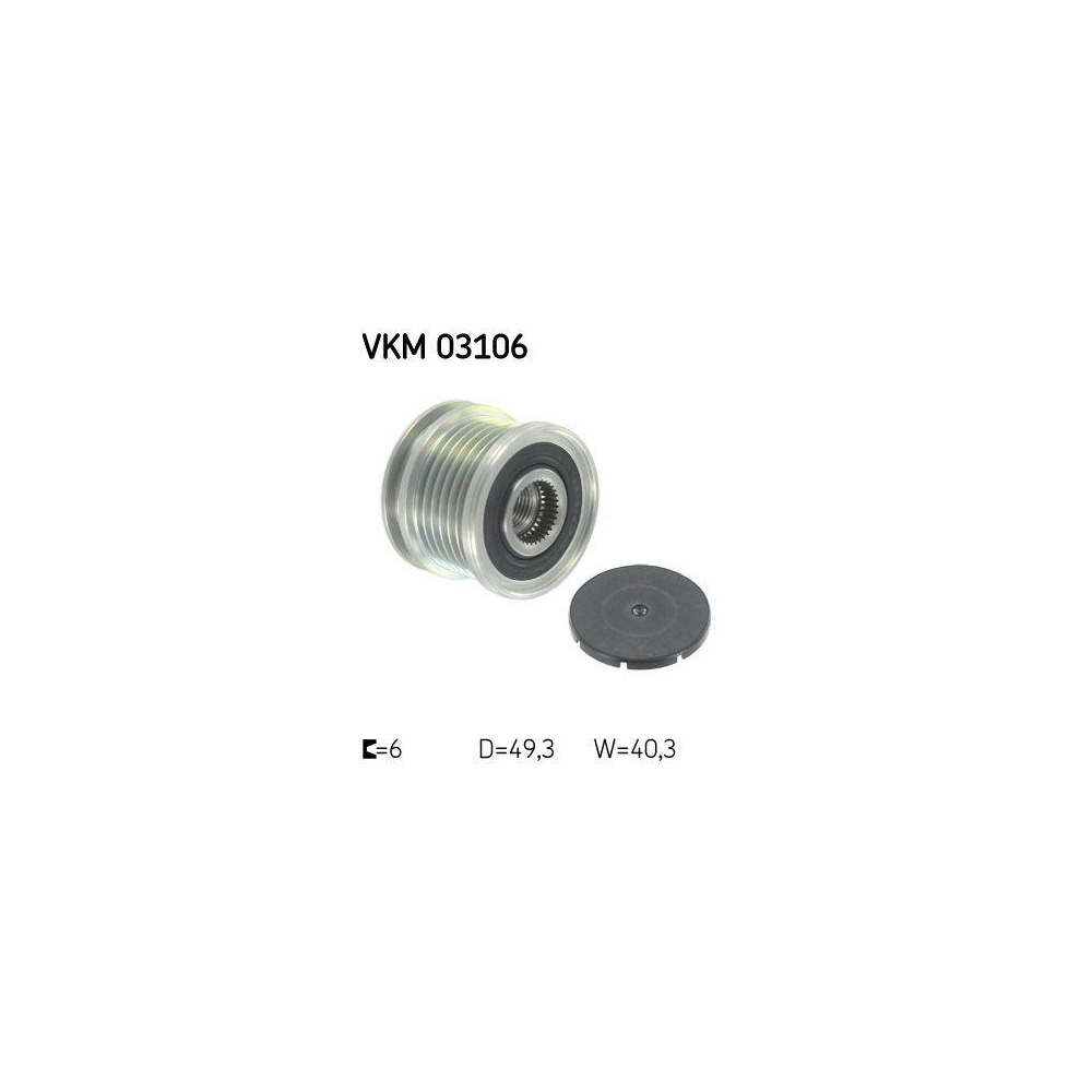 Generatorfreilauf SKF VKM 03106 f&uuml;r AUDI FORD SEAT SKODA VW