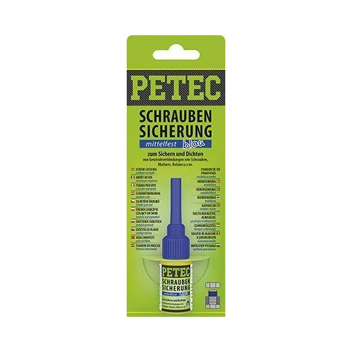 PETEC 4x 91005 Schraubensicherung mittelfest blau 5 g Schraubenkleber