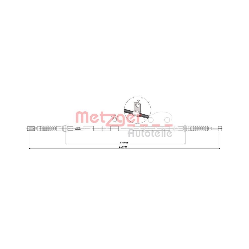 Seilzug, Feststellbremse METZGER 17.0606 f&uuml;r MAZDA, hinten links