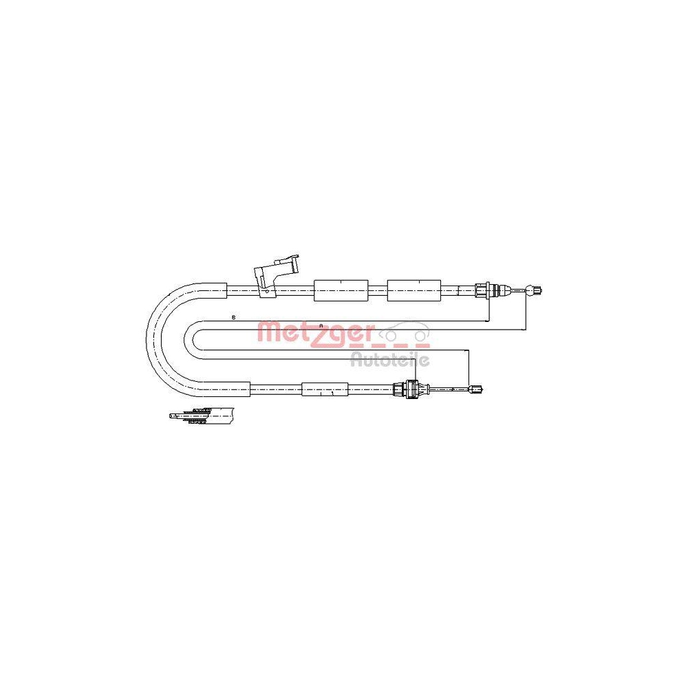 Seilzug, Feststellbremse METZGER 17.0684 f&uuml;r MAZDA, hinten rechts
