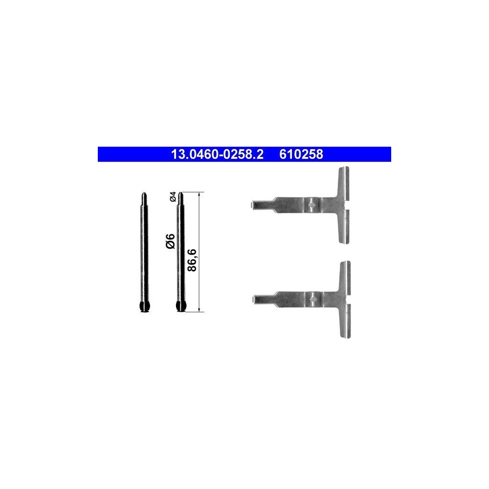 Zubeh&ouml;rsatz, Scheibenbremsbelag ATE 13.0460-0258.2 f&uuml;r, Hinterachse