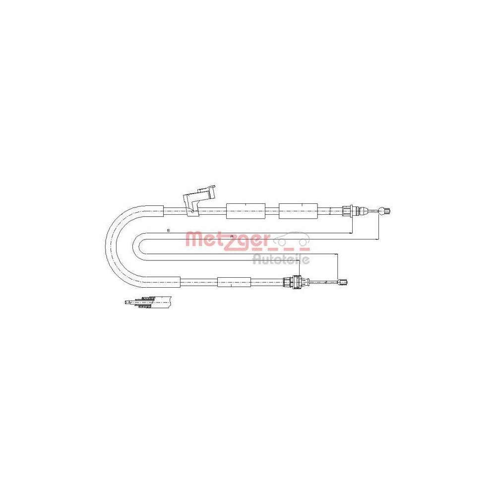 Seilzug, Feststellbremse METZGER 17.0685 f&uuml;r MAZDA, hinten links