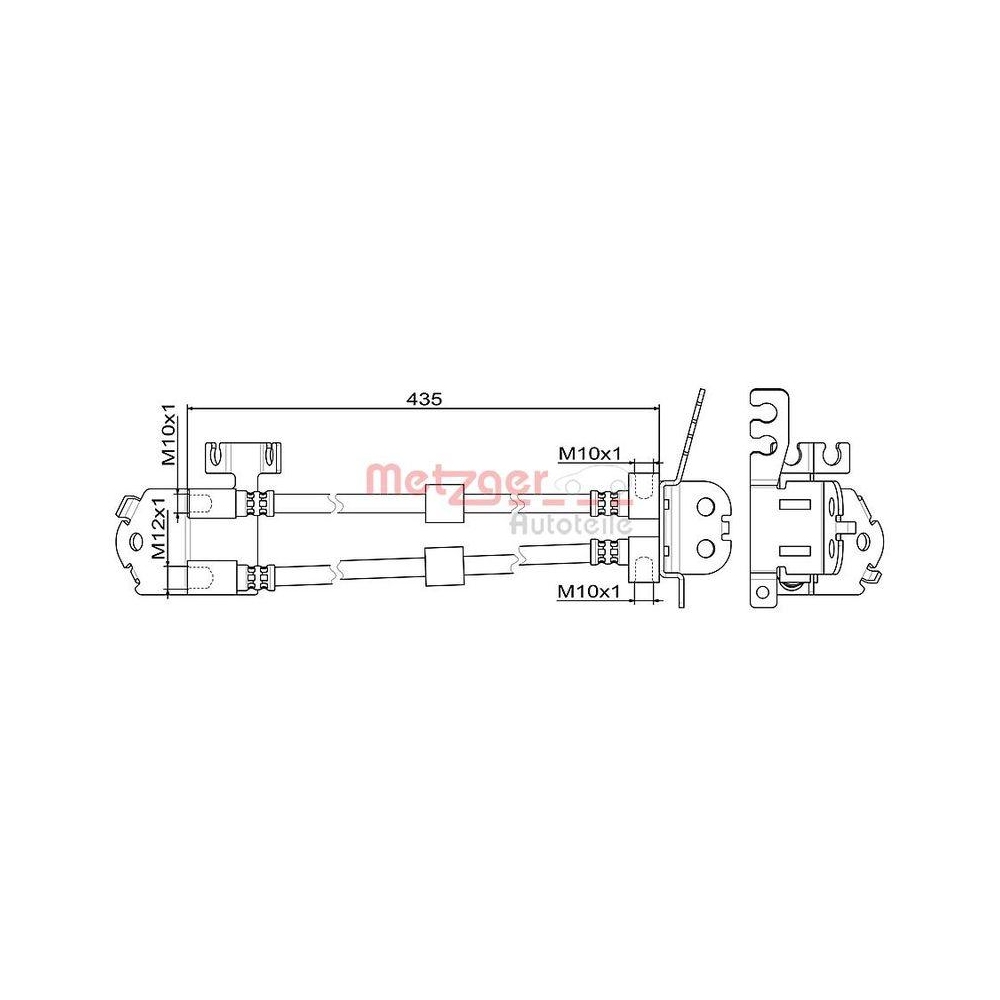 Bremsschlauch METZGER 4111357 GREENPARTS f&uuml;r FORD, Hinterachse, mitte