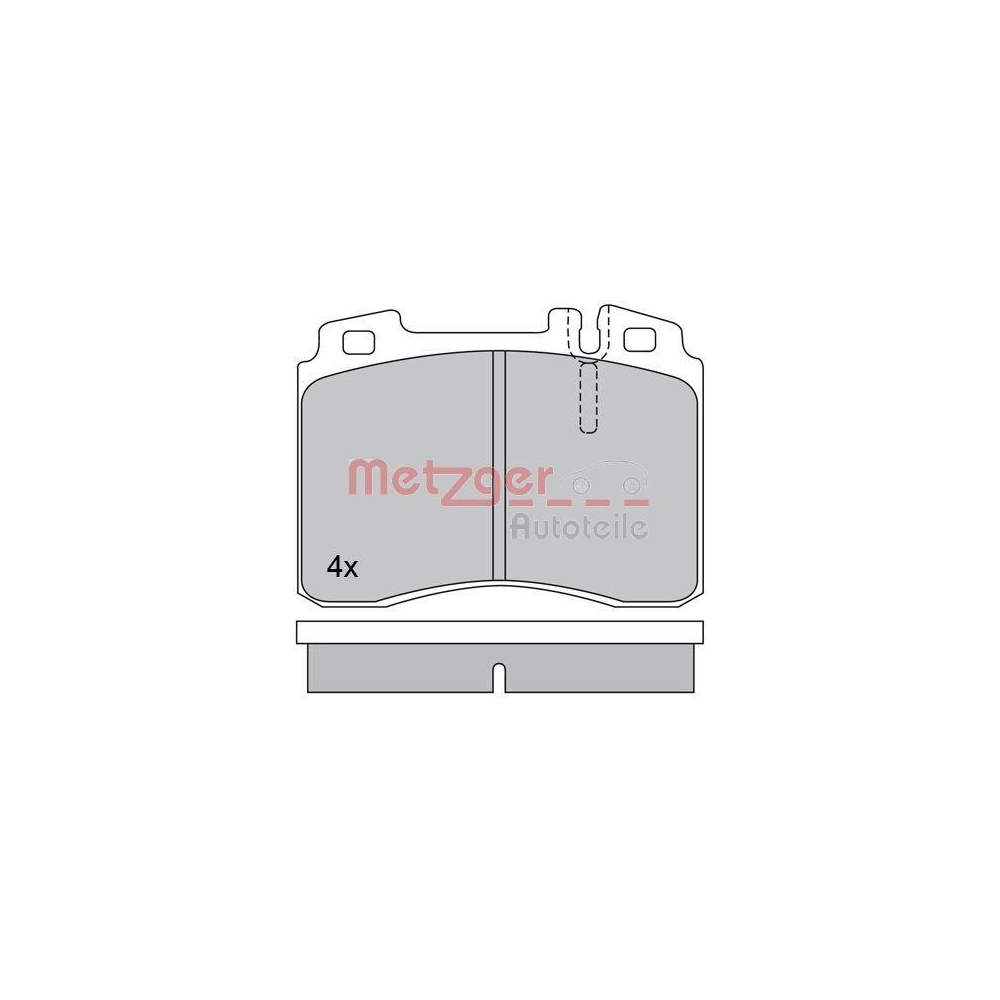 Bremsbelagsatz, Scheibenbremse METZGER 1170374 f&uuml;r MERCEDES-BENZ, Vorderachse