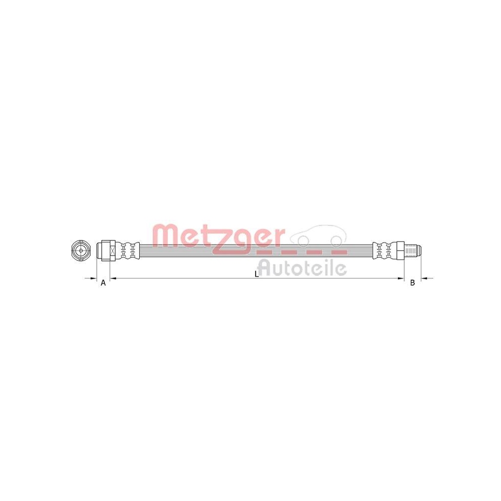 Bremsschlauch METZGER 4111367 GREENPARTS f&uuml;r MERCEDES-BENZ, Vorderachse links