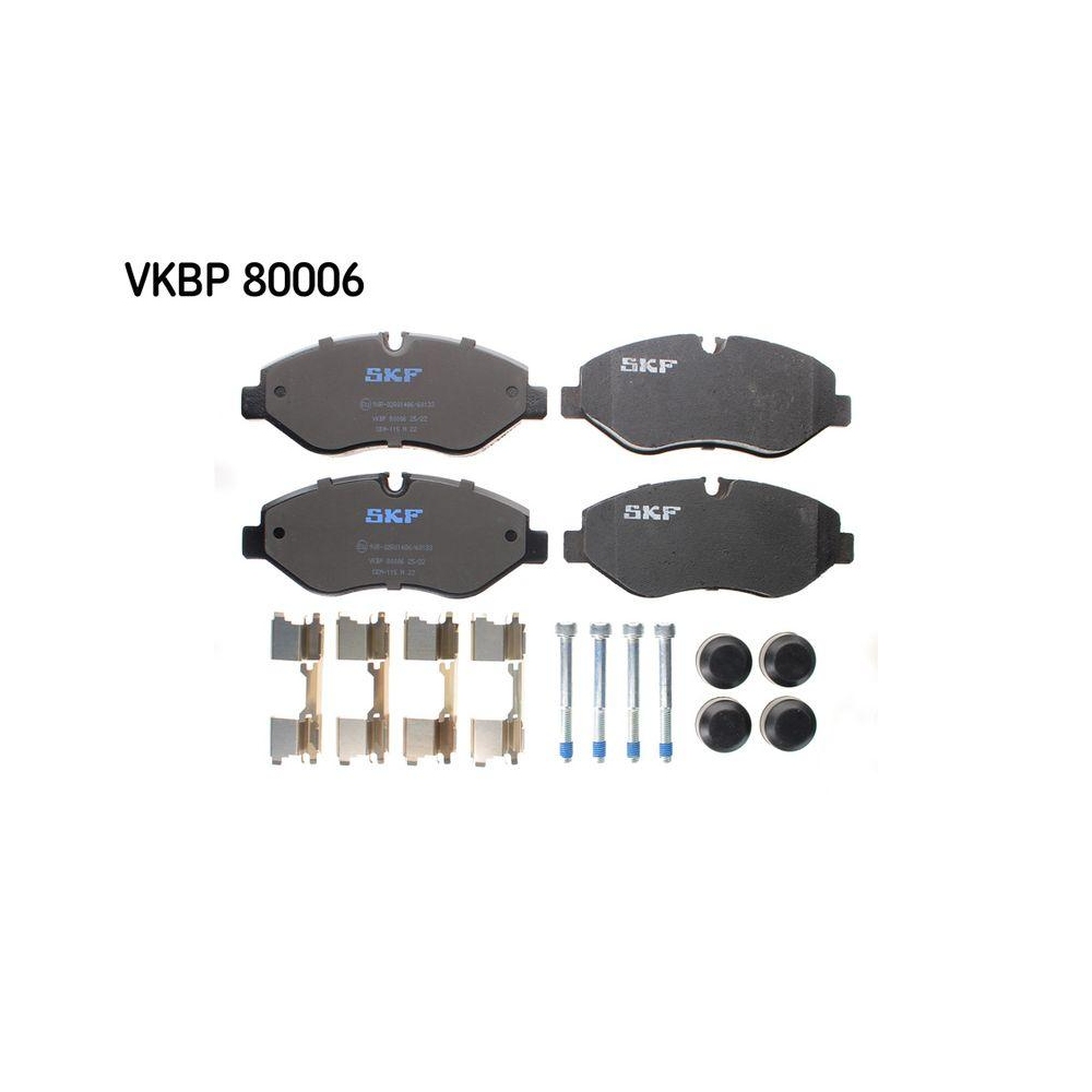 Bremsbelagsatz, Scheibenbremse SKF VKBP 80006 für MERCEDES-BENZ VW, Vorderachse