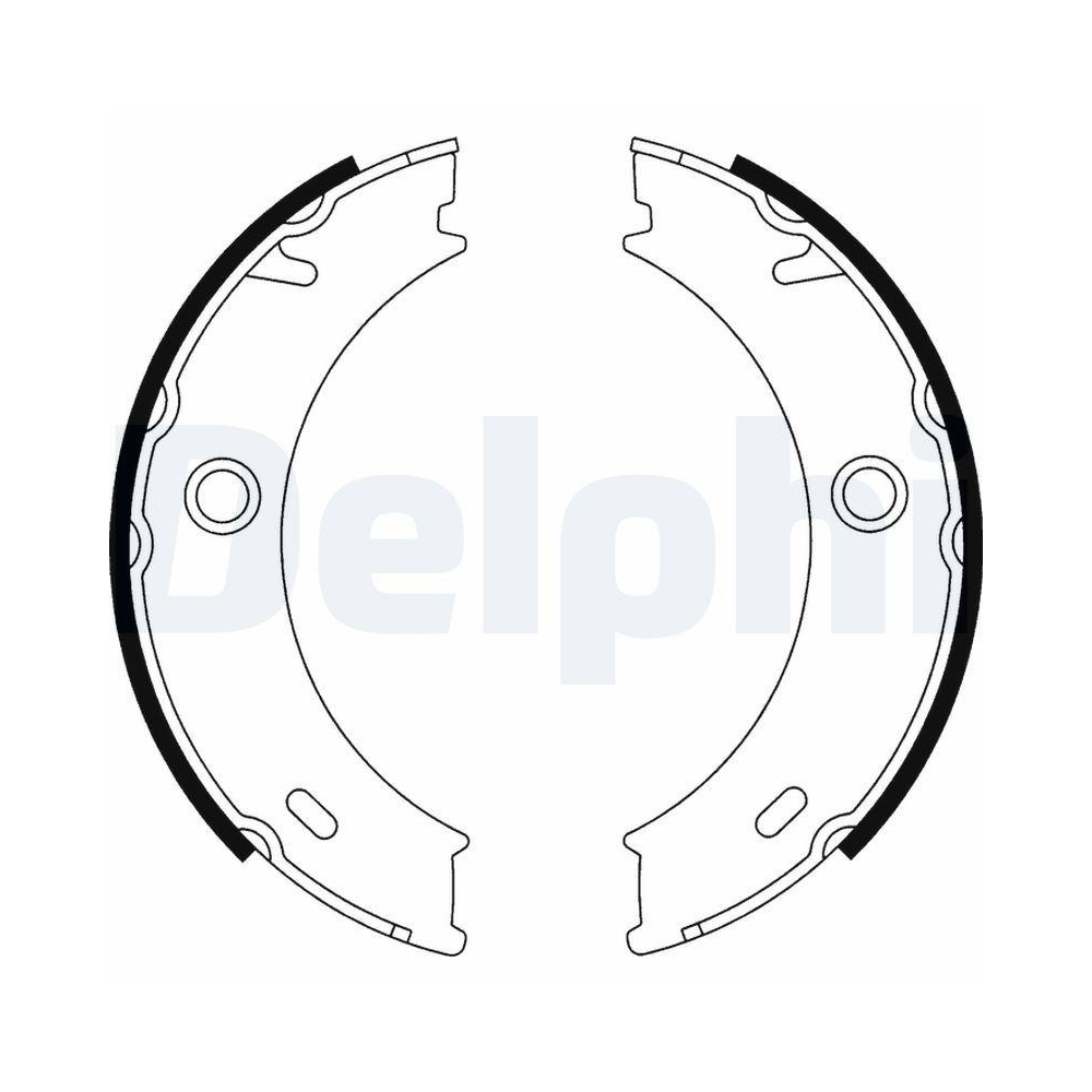 Bremsbackensatz, Feststellbremse DELPHI LS1917 für MERCEDES-BENZ VW, Hinterachse