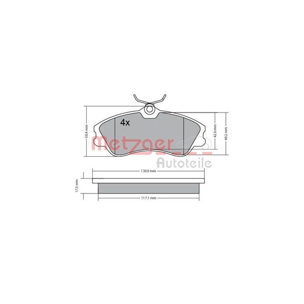 Bremsbelagsatz, Scheibenbremse METZGER 1170377 GREENPARTS f&uuml;r CITRO&Euml;N
