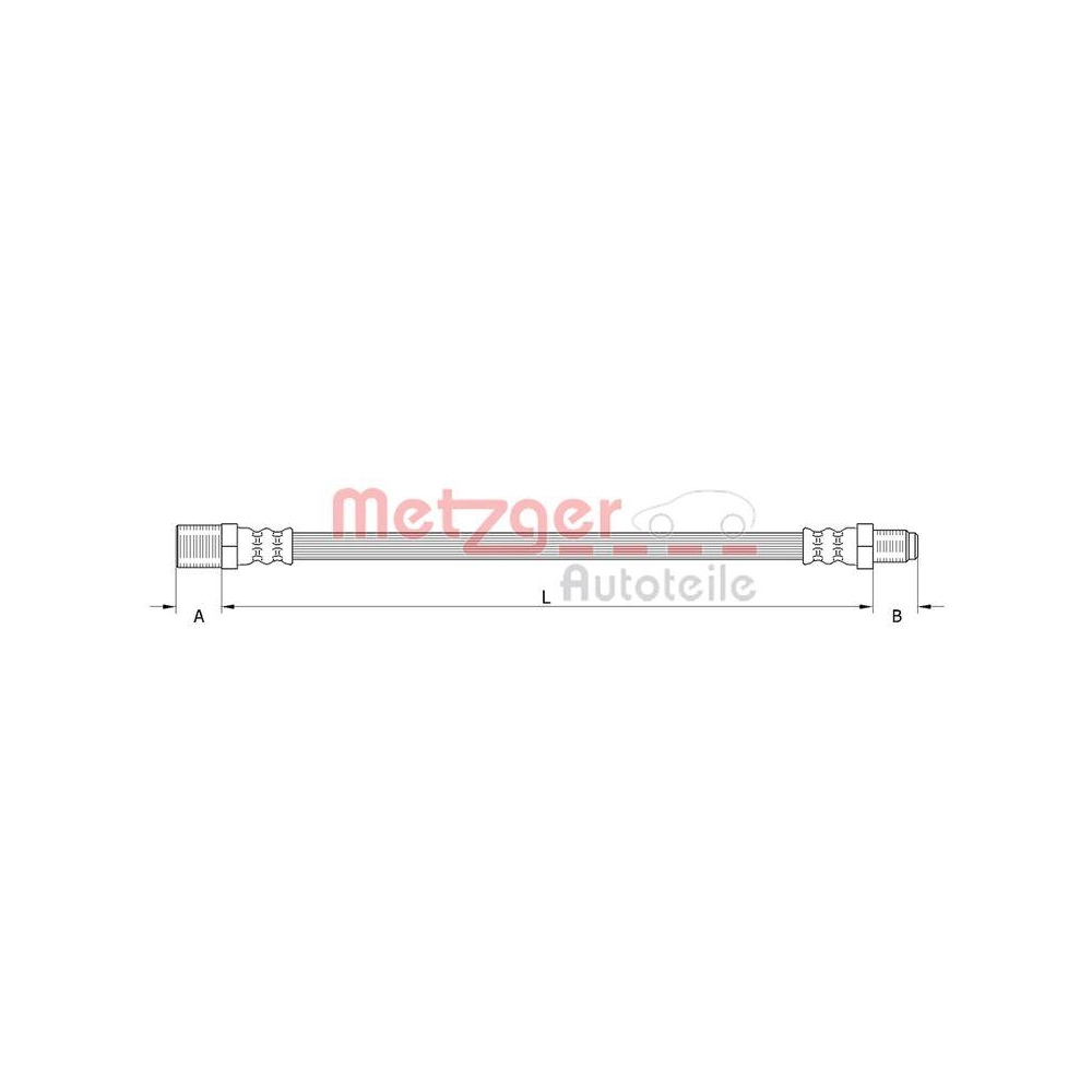 Bremsschlauch METZGER 4111377 GREENPARTS f&uuml;r IVECO, Vorderachse links