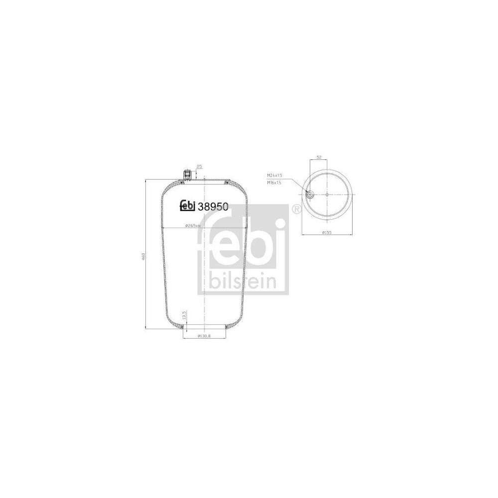 FEBI BILSTEIN Federbalg, Luftfederung 38950 f&uuml;r MERCEDES-BENZ, Hinterachse