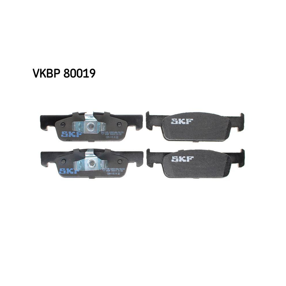 Bremsbelagsatz, Scheibenbremse SKF VKBP 80019 für RENAULT DACIA SMART