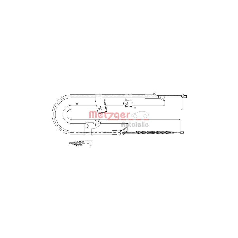 Seilzug, Feststellbremse METZGER 17.1079 f&uuml;r SUZUKI, hinten rechts
