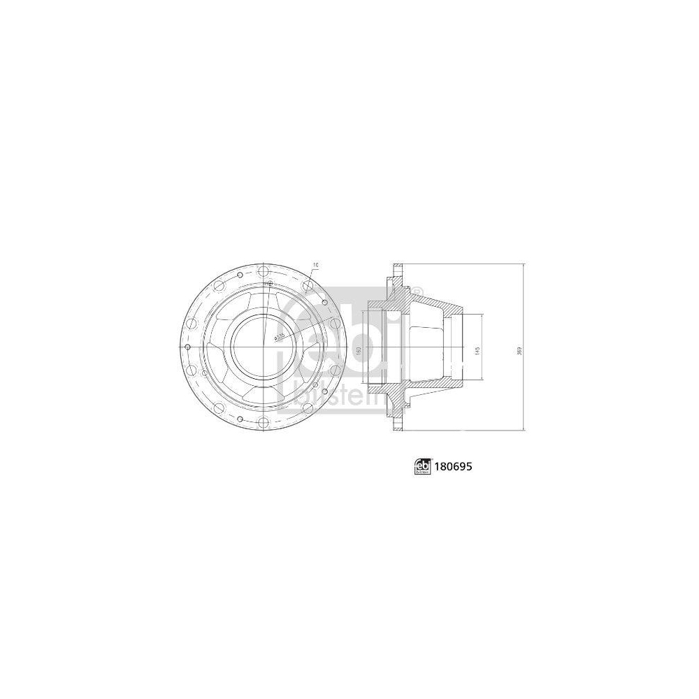 FEBI BILSTEIN Radnabe 180695 f&uuml;r MAN, Hinterachse