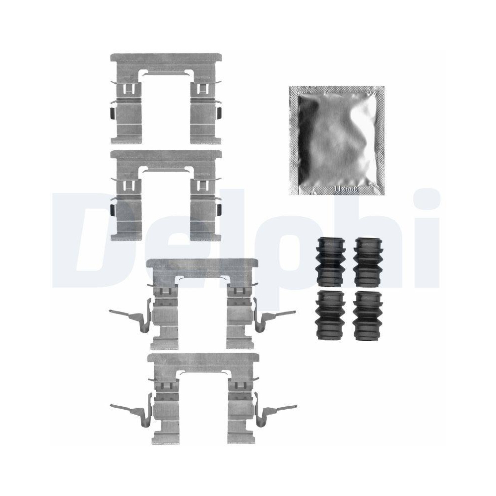 Zubehörsatz, Scheibenbremsbelag DELPHI LX0655 für NISSAN, Vorderachse