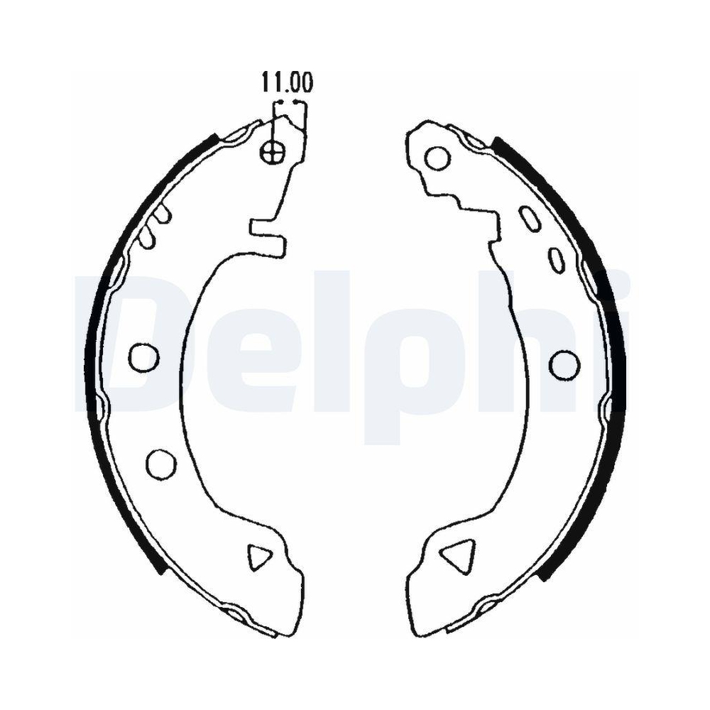 Bremsbackensatz DELPHI LS1575 für ALFA ROMEO FIAT LANCIA, Hinterachse