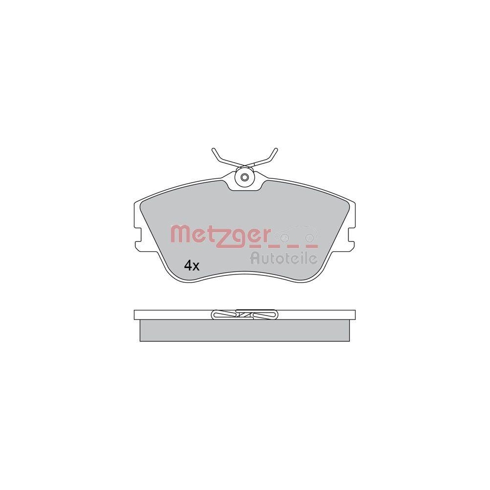 Bremsbelagsatz, Scheibenbremse METZGER 1170389 f&uuml;r VAG, Vorderachse