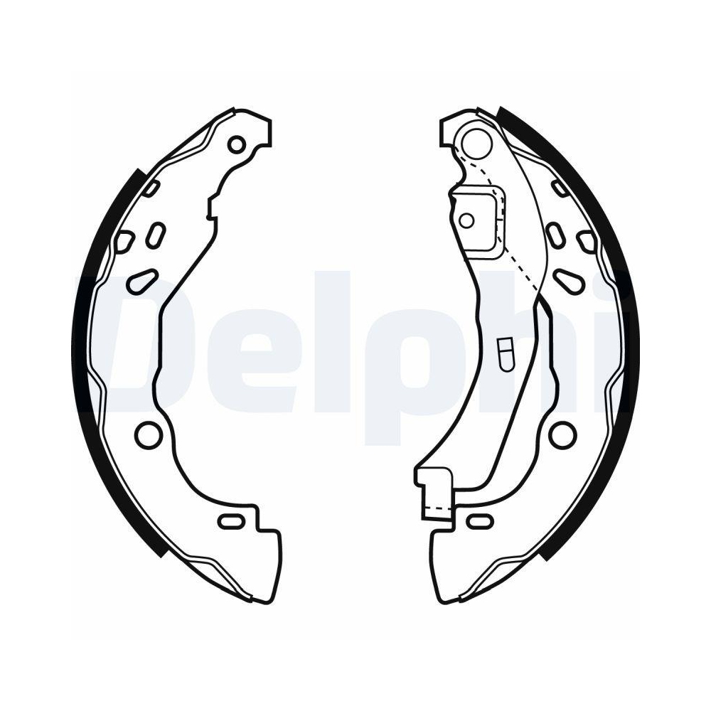 DELPHI LS1929 Bremsbackensatz für NISSAN RENAULT DACIA, Hinterachse