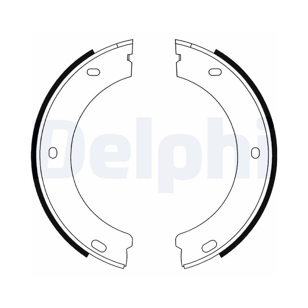 Bremsbackensatz, Feststellbremse DELPHI LS1597 für DAIMLER PEUGEOT, Hinterachse