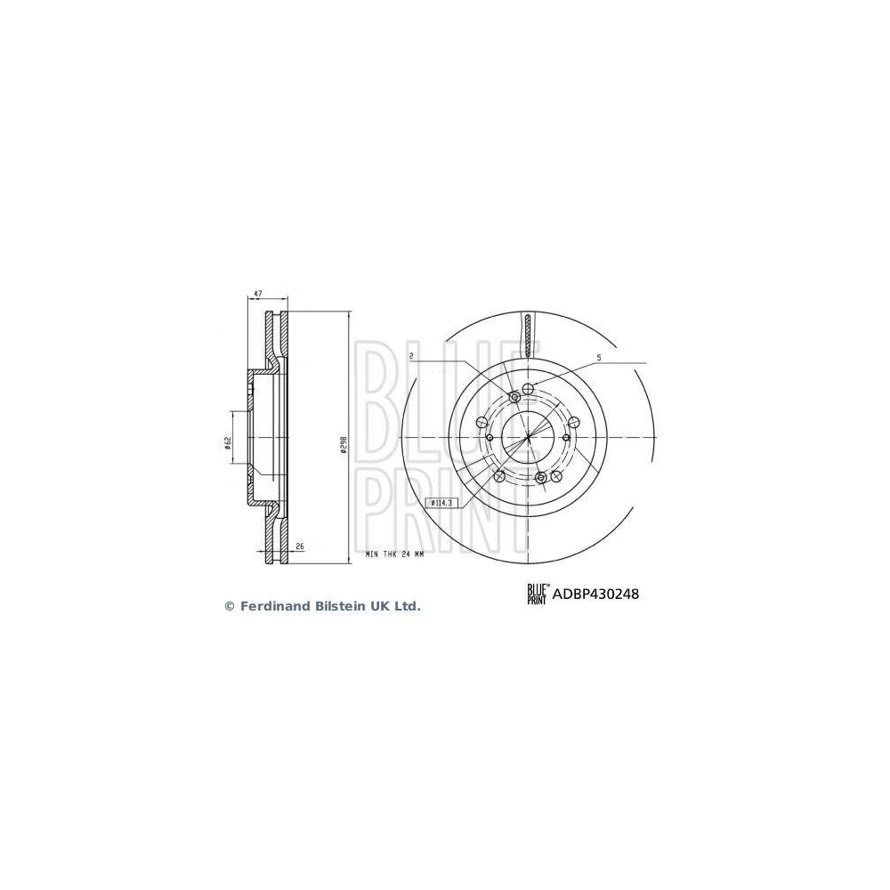 Bremsscheibe BLUE PRINT ADBP430248 f&uuml;r BYD, Vorderachse