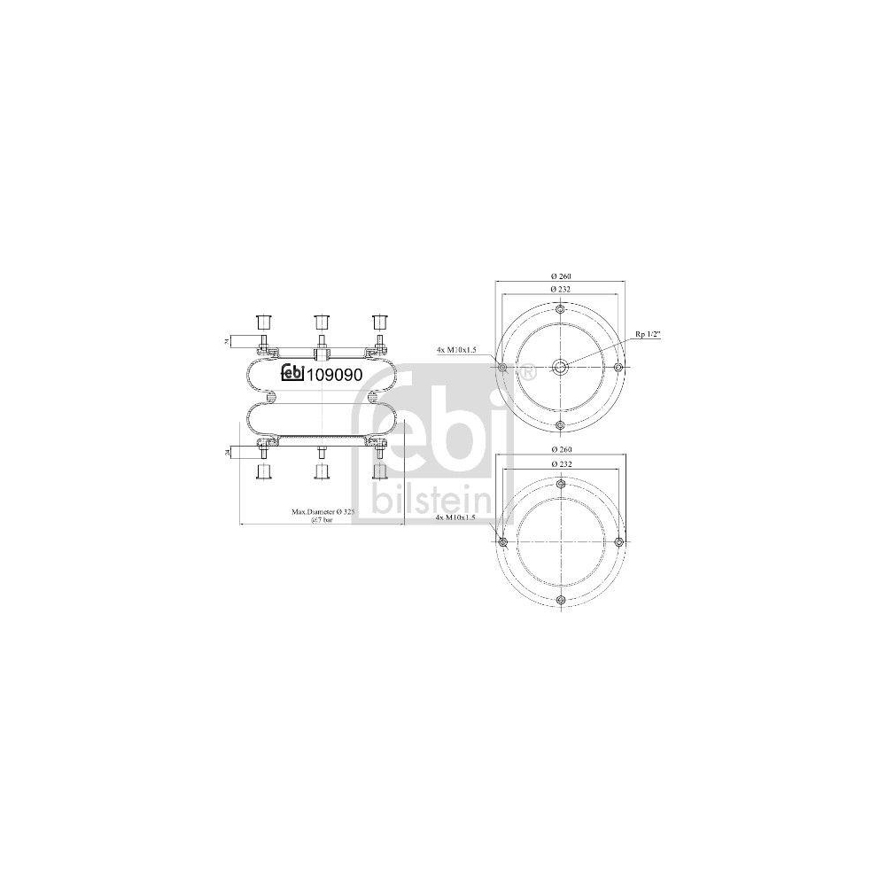 FEBI BILSTEIN Federbalg, Luftfederung 109090 für GIGANT